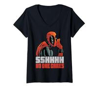 Marvel Deadpool SSHHHH No One Cares Whisper T-Shirt mit V-Ausschnitt