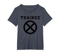 Marvel Deadpool Wade Wilson X-Force Trainee Outline T-Shirt, Damen Große Größen, Blau Meliert, 3X