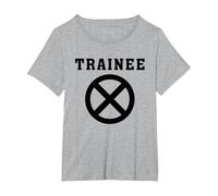 Marvel Deadpool Wade Wilson X-Force Trainee Outline T-Shirt, Damen Große Größen, Grau Meliert, 4X