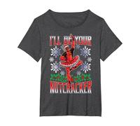 Marvel Deadpool Weihnachten I'll Be Your Nutcracker T-Shirt, Damen Große Größen, Anthrazit Meliert, 4X