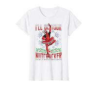 Marvel Deadpool Weihnachten I'll Be Your Nutcracker T-Shirt, Damen, Weiß, 3XL