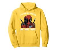 Marvel Deadpool White Lost My Number Pick Up Line Pullover Hoodie, Unisex für Erwachsene, Gelb, L