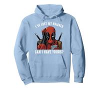 Marvel Deadpool White Lost My Number Pick Up Line Pullover Hoodie, Unisex für Erwachsene, Taubenblau, L