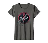 Marvel Deadpool & Wolverine Adamantium Claw Split Logo T-Shirt, Damen, Anthrazit, XS