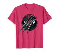 Marvel Deadpool & Wolverine Adamantium Claw Split Logo T-Shirt, Herren, Rot Meliert, S