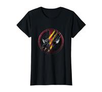 Marvel Deadpool & Wolverine Claw Marks Face Logo Retro T-Shirt, Damen, Schwarz, 3XL