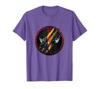 Marvel Deadpool & Wolverine Claw Marks Face Logo Retro T-Shirt, Herren, Heidekrautlila, 3XL