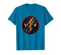 Marvel Deadpool & Wolverine Claw Marks Face Logo Retro T-Shirt, Herren, Saphir, 3XL