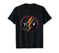 Marvel Deadpool & Wolverine Claw Marks Face Logo Retro T-Shirt, Herren, Schwarz, XXL