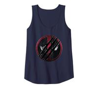 Marvel Deadpool & Wolverine Distressed Slashed Movie Logo Tank Top - Schwarz, Unisex, Ärmellos, Klein (EU 44), Klassische Passform, Sommer