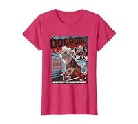 Marvel Deadpool & Wolverine Dogpool Doodle Comic Book Cover T-Shirt, Damen, Rot Meliert, XXL
