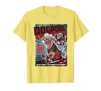 Marvel Deadpool & Wolverine Dogpool Doodle Comic Book Cover T-Shirt, Herren, Gelb, L