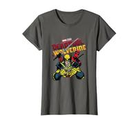 Marvel Deadpool & Wolverine Ready to Fight Epic Teamup T-Shirt, Damen, Anthrazit, M