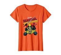 Marvel Deadpool & Wolverine Ready to Fight Epic Teamup T-Shirt, Damen, Orange, L