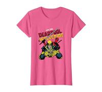 Marvel Deadpool & Wolverine Ready to Fight Epic Teamup T-Shirt, Damen, Rosa Meliert, M