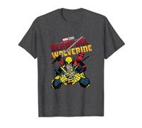 Marvel Deadpool & Wolverine Ready to Fight Epic Teamup T-Shirt, Herren, Anthrazit Meliert, L