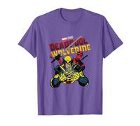 Marvel Deadpool & Wolverine Ready to Fight Epic Teamup T-Shirt, Herren, Heidekrautlila, XXL