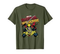 Marvel Deadpool & Wolverine Ready to Fight Epic Teamup T-Shirt, Herren, Olivgrün, XL
