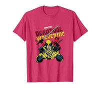 Marvel Deadpool & Wolverine Ready to Fight Epic Teamup T-Shirt, Herren, Rot Meliert, XL