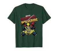 Marvel Deadpool & Wolverine Ready to Fight Epic Teamup T-Shirt, Herren, Waldgrün, M