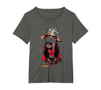 Marvel Deadpool & Wolverine Sketchy Dogpool Comic Portrait T-Shirt, Damen Große Größen, Anthrazit, 1X