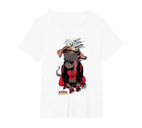 Marvel Deadpool & Wolverine Sketchy Dogpool Comic Portrait T-Shirt, Damen Große Größen, Weiß, 1X
