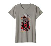 Marvel Deadpool & Wolverine Sketchy Dogpool Comic Portrait T-Shirt, Damen, Schiefergrau, S