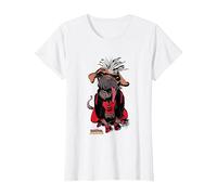 Marvel Deadpool & Wolverine Sketchy Dogpool Comic Portrait T-Shirt, Damen, Weiß, S