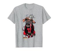 Marvel Deadpool & Wolverine Sketchy Dogpool Comic Portrait T-Shirt, Herren, Grau Meliert, 3XL