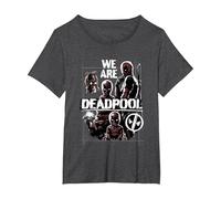 Marvel Deadpool & Wolverine We Are Deadpool Group Shot T-Shirt, Damen Große Größen, Anthrazit Meliert, 6X