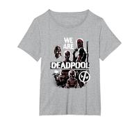 Marvel Deadpool & Wolverine We Are Deadpool Group Shot T-Shirt, Damen Große Größen, Grau Meliert, 1X