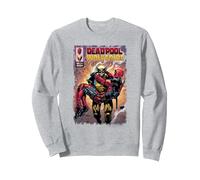 Marvel Deadpool & Wolverine Wolverine Saves Deadpool Comic Sweatshirt, Unisex für Erwachsene, Grau Meliert, L