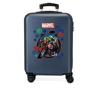 Marvel Die Avengers On The Warpath Kabinentrolley, blau, 38 x 55 x 20 cm, starrer ABS-Kombinationsverschluss, seitlich, 35 l, 2 kg, 4 Räder, Handgepäck