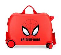 Marvel Disney Spiderman Authentic Kabinenkoffer, Handgepäck, aus ABS, einem robusten und leichten Material, vier multidirektionale Doppelrollen, Zahlenschloss, rot, Kinderkoffer