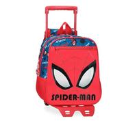 Marvel Disney, Spiderman Authentic, Vorschulrucksack, Schulrucksack, aus Polyester, breite und verstellbare Träger, Doppelfach, von Joumma Bags, rot, Rucksack 28 + Trolley