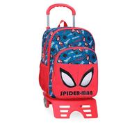 Marvel Joumma Spiderman Authentic Schulrucksack mit Trolley, rot, 30 x 40 x 13 cm, Polyester, 15,6 l, rot, Schulrucksack mit Trolley