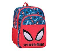 Marvel Disney, Spiderman Authentic, Vorschulrucksack, Schulrucksack, aus Polyester, breite und verstellbare Träger, Doppelfach, von Joumma Bags, rot, Doppelrucksack