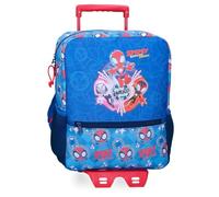 Marvel Disney Spidey Power of 3, Kinderrucksack, Schulrucksack, breite Schultergurte, ergonomisch und gepolstert, Verschiedene Taschen von Joumma Bags., blau, Rucksack 33 + Trolley