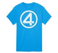 Marvel Fantastic Four Logo Symbol T-Shirt, Saphir, XL