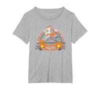 Marvel Ghost Rider Robbie Reyes Racing T-Shirt, Damen Große Größen, Grau Meliert, 1X