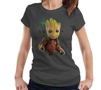 Marvel Guardians of The Galaxy Baby Groot Eyes Logo Women's T-Shirt