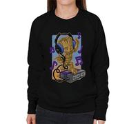 Marvel Guardians of The Galaxy Groot Listening to Music Women's Sweatshirt