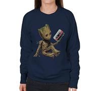 Marvel Guardians of The Galaxy Vol 2 Groot Holding Awesome Mix Women's Sweatshirt