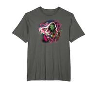 Marvel Guardians Of The Galaxy Vol.2 Neon Gamora T-Shirt, Unisex, Schwarz, S, Kurzarm, Klassisch, Neon-Grafik, Klassischer Schnitt