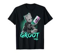 Marvel Guardians Vol. 2 Baby Groot Neon Kassette Grafik T-Shirt
