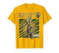 Marvel Guardians Vol. 2 Baby Groot Shield Graphic T-Shirt C2 T-Shirt, Herren, Leuchtendes Gold, XL