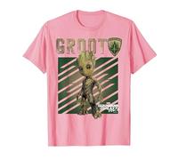 Marvel Guardians Vol. 2 Baby Groot Shield Graphic T-Shirt C2 T-Shirt, Herren, Rosa, S