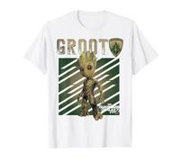 Marvel Guardians Vol. 2 Baby Groot Shield Graphic T-Shirt C2 T-Shirt, Herren, Weiß, 6XL
