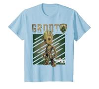 Marvel Guardians Vol. 2 Baby Groot Shield Graphic T-Shirt C2 T-Shirt, Kinder, Himmelblau, 128