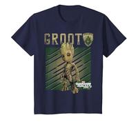 Marvel Guardians Vol. 2 Baby Groot Shield Graphic T-Shirt C2 T-Shirt, Kinder, Marineblau, 116